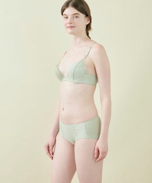 リニューアル【綿混】ビタードットコットン 3/4カップブラ（ブラジャー