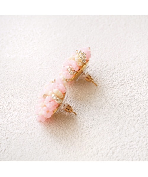 tone(トーン)の「【colore】ニュアンス柄 ビーズの大粒ピアス(MA)(ピアス(両耳用)・レディース・ピンク・FREE)」の7枚目の写真
