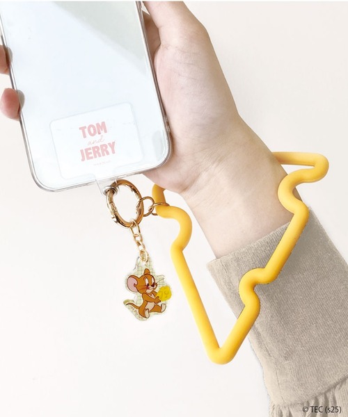 【チーズ】ストラップ 公式】トムとジェリー チーズ型スマホストラップ（スマホグッズ