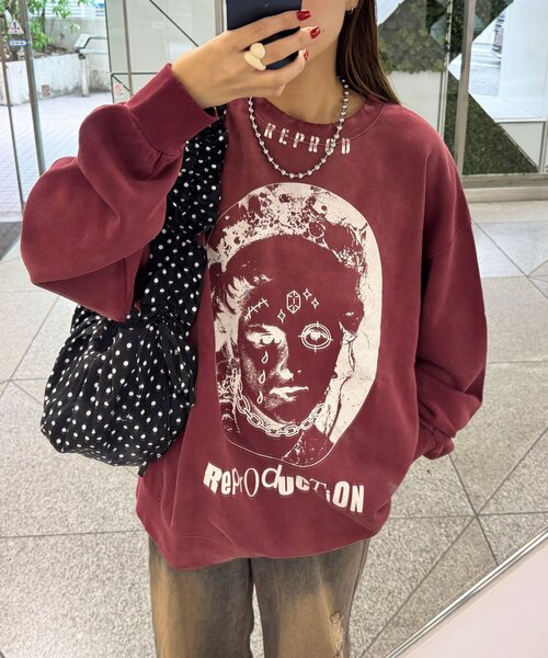RePRODUCTION LABEL（リプロダクションレーベル）の「【RePRODUCTION LABEL / リプロダクションレーベル】セットインスウェット（Tシャツ/カットソー・レディース・アイボリー/ブラック/バーガンディー/ピンク/レッド/ブラック系その他/レモンイエロー/ブルー/チャコールグレー/ネイビー/オレンジ/イエロー/インディゴブルー・FREE）」の12枚目の写真