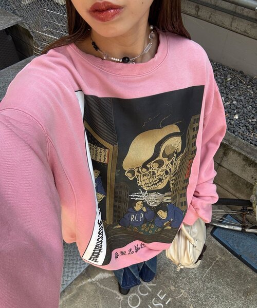 RePRODUCTION LABEL（リプロダクションレーベル）の「【RePRODUCTION LABEL / リプロダクションレーベル】セットインスウェット（Tシャツ/カットソー・レディース・アイボリー/ブラック/バーガンディー/ピンク/レッド/ブラック系その他/レモンイエロー/ブルー/チャコールグレー/ネイビー/オレンジ/イエロー/インディゴブルー・FREE）」の10枚目の写真