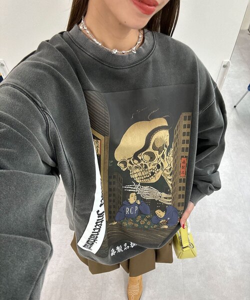 RePRODUCTION LABEL（リプロダクションレーベル）の「【RePRODUCTION LABEL / リプロダクションレーベル】セットインスウェット（Tシャツ/カットソー・レディース・アイボリー/ブラック/バーガンディー/ピンク/レッド/ブラック系その他/レモンイエロー/ブルー/チャコールグレー/ネイビー/オレンジ/イエロー/インディゴブルー・FREE）」の4枚目の写真