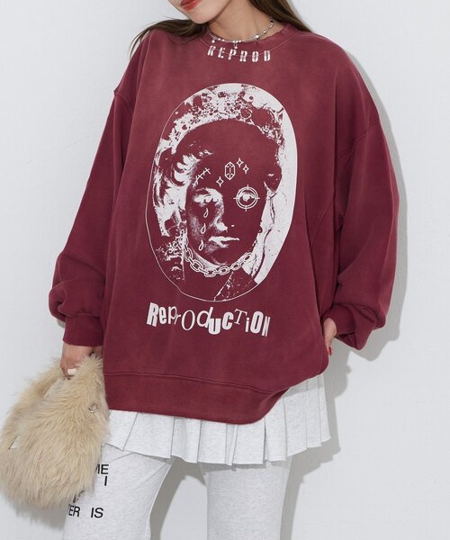RePRODUCTION LABEL（リプロダクションレーベル）の「【RePRODUCTION LABEL / リプロダクションレーベル】セットインスウェット（Tシャツ/カットソー・レディース・アイボリー/ブラック/バーガンディー/ピンク/レッド/ブラック系その他/レモンイエロー/ブルー/チャコールグレー/ネイビー/オレンジ/イエロー/インディゴブルー・FREE）」の22枚目の写真