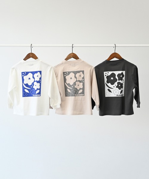 undeny.（アンディニ－）の「undeny/アンディニー FLOWERS L/S Tシャツ（Tシャツ/カットソー・キッズ・ホワイト/ベージュ系その他/チャコールグレー・M/L/XL）」の14枚目の写真