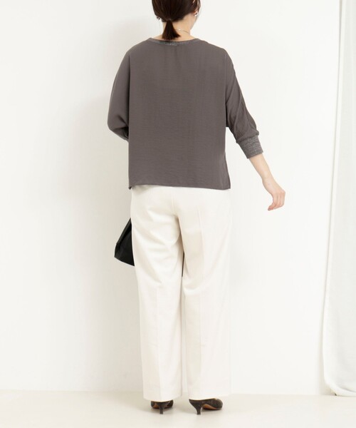 MICO COULIER（ミコクリエ）の「ポリワッシャーカルゼブラウス（シャツ/ブラウス・レディース・グレイッシュベージュ/チャコールグレー/オフホワイト・38）」の16枚目の写真