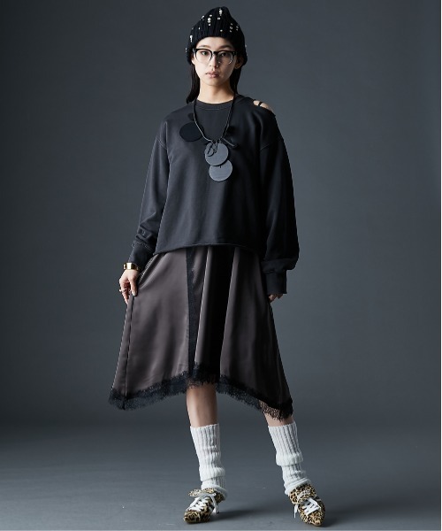 GEVS.（ジェイヴィス）の「綿100％ショルダーカットスウェット＜大きいサイズ有＞GEVS.（スウェット・レディース・サックスブルー/スミクロ・3L/LL/L/M/5L/4L）」の12枚目の写真