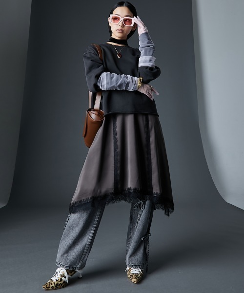 GEVS.（ジェイヴィス）の「綿100％ショルダーカットスウェット＜大きいサイズ有＞GEVS.（スウェット・レディース・サックスブルー/スミクロ・3L/LL/L/M/5L/4L）」の6枚目の写真