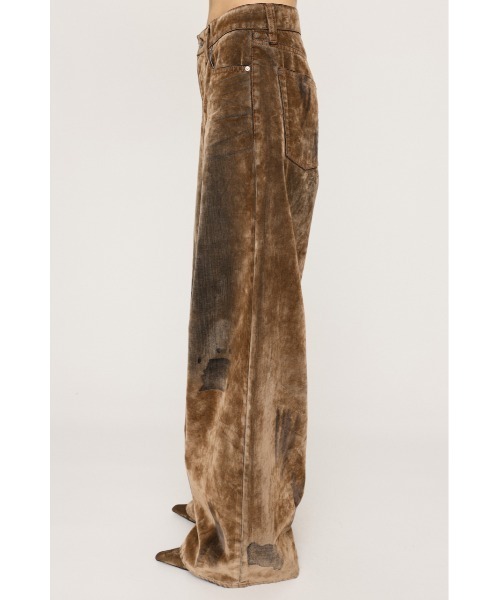 SLY（スライ）の「L/W VINTAGE FLOCKY DENIM PT ローウエスト ヴィンテージ フロッキー デニムパンツ（デニムパンツ・レディース・ブラウン・0/1/2）」の5枚目の写真