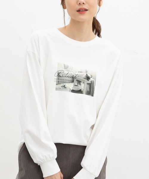 Honeys（ハニーズ）の「フォトチュニックＴシャツ（Tシャツ/カットソー・レディース・モカ/ピンク/ブラック/オフホワイト・L/LL/M/S）」の7枚目の写真