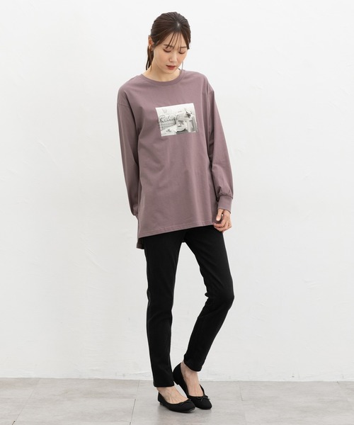 Honeys（ハニーズ）の「フォトチュニックＴシャツ（Tシャツ/カットソー・レディース・モカ/ピンク/ブラック/オフホワイト・L/LL/M/S）」の13枚目の写真