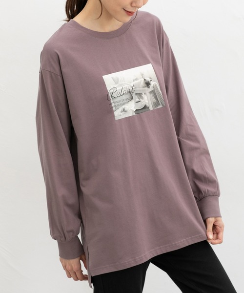 Honeys（ハニーズ）の「フォトチュニックＴシャツ（Tシャツ/カットソー・レディース・モカ/ピンク/ブラック/オフホワイト・L/LL/M/S）」の14枚目の写真