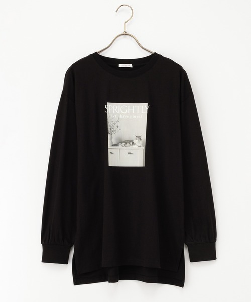 Honeys（ハニーズ）の「フォトチュニックＴシャツ（Tシャツ/カットソー・レディース・モカ/ピンク/ブラック/オフホワイト・L/LL/M/S）」の17枚目の写真