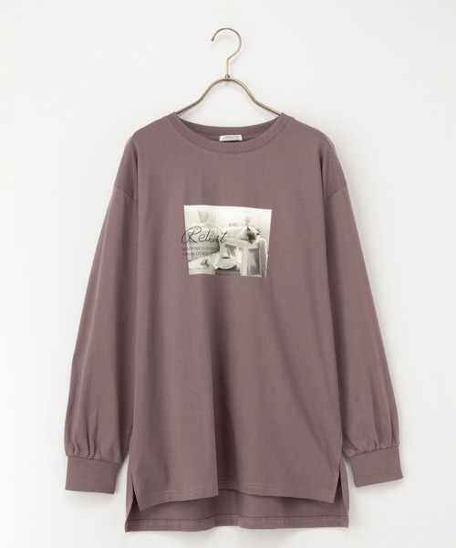 Honeys（ハニーズ）の「フォトチュニックＴシャツ（Tシャツ/カットソー・レディース・モカ/ピンク/ブラック/オフホワイト・L/LL/M/S）」の21枚目の写真