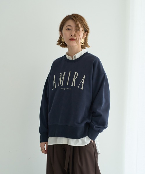 YECCA VECCA(イェッカヴェッカ)の「刺繍ロゴスウェット(スウェット・レディース・ネイビー/ベージュ/杢グレー・FREE)」の17枚目の写真