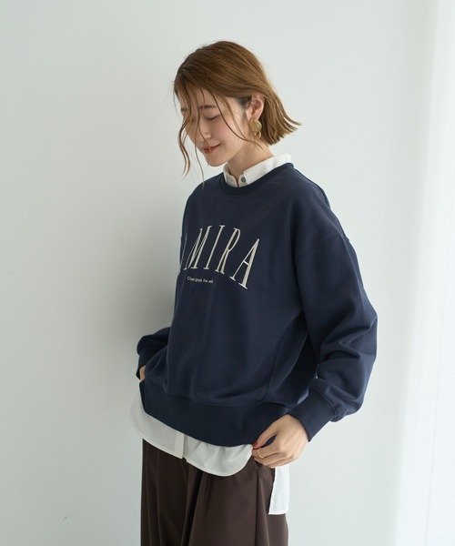 YECCA VECCA(イェッカヴェッカ)の「刺繍ロゴスウェット(スウェット・レディース・ネイビー/ベージュ/杢グレー・FREE)」の18枚目の写真