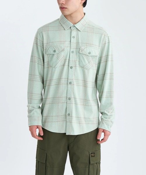 RVCA(ルーカ)の「RVCA メンズ VACANCY FLANNEL LS 長袖シャツ 【2025年秋冬モデル】/ルーカチェック柄長袖ネルシャツ(シャツ/ブラウス・メンズ・ライトオリーブ/ブラウン系その他・SMALL/MEDIUM/LARGE/X-LARGE)」の1枚目の写真