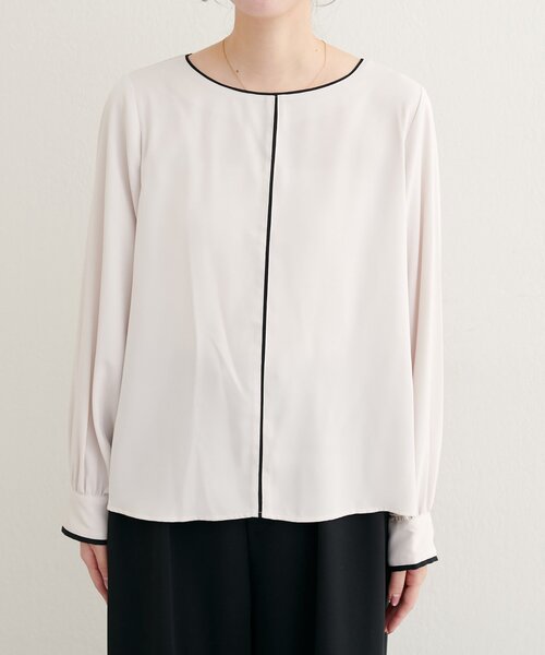 natural couture(ナチュラルクチュール)の「【WEB限定】バイカラー長袖ブラウス(シャツ/ブラウス・レディース・ネイビー/オフホワイト/サックスブルー/ピンクベージュ・FREE)」の15枚目の写真