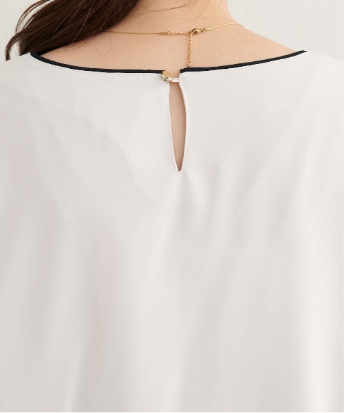 natural couture(ナチュラルクチュール)の「【WEB限定】バイカラー長袖ブラウス(シャツ/ブラウス・レディース・ネイビー/オフホワイト/サックスブルー/ピンクベージュ・FREE)」の7枚目の写真