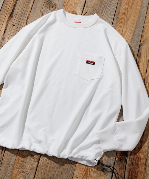 NANGA(ナンガ)の「NANGA/ナンガ 別注 neo-PRO スピンドル ポケット ロングスリーブTシャツ/日本製/遮熱/UVカット/吸水速乾/リラックスフィット(Tシャツ/カットソー・メンズ・ホワイト/チャコールグレー/ブラック/ブラウン・SMALL/MEDIUM/LARGE/X-LARGE)」の16枚目の写真