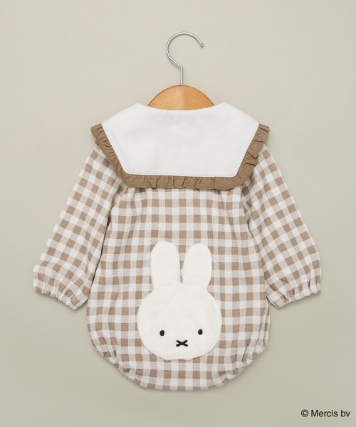 Miffy（ ミッフィー）の「【miffy/ミッフィー】おしりモチーフ長袖カバーオール（ロンパース・キッズ・ベージュ/ピンク・80/70）」の3枚目の写真