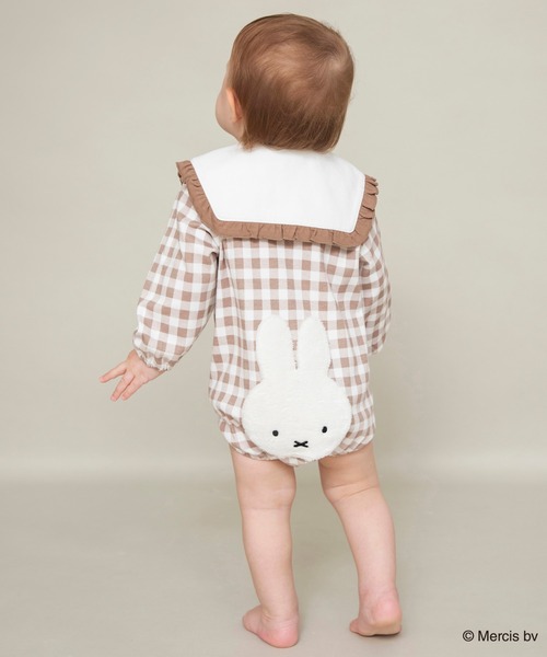Miffy（ ミッフィー）の「【miffy/ミッフィー】おしりモチーフ長袖カバーオール（ロンパース・キッズ・ベージュ/ピンク・80/70）」の4枚目の写真