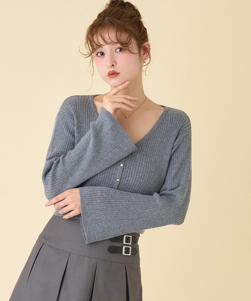 セール】ベルスリーブリブカーディガン（カーディガン/ボレロ）｜one