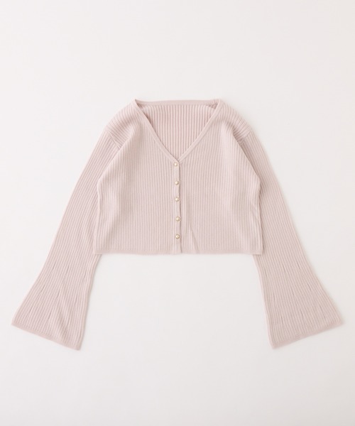 one after another NICE CLAUP(ワンアフターアナザーナイスクラップ)の「ベルスリーブリブカーディガン(カーディガン/ボレロ・レディース・レッド/ピンク/ホワイト/ブラック/杢グレー・FREE)」の18枚目の写真