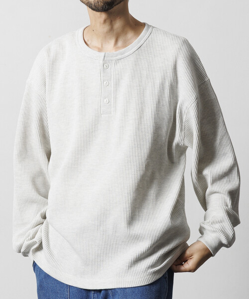 限定展開 ビッグシルエット ロングスリーブ ワッフル サーマル