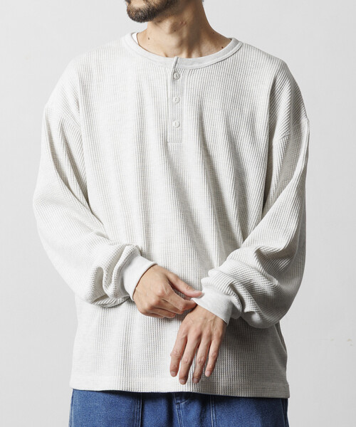 限定展開 ビッグシルエット ロングスリーブ ワッフル サーマル