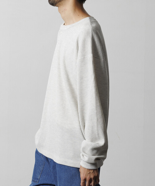 90s Quicksilver ワッフル　ヘンリーネックサーマル　ロングT L FREAK'S STORE/ビッグシルエット ロングスリーブ ワッフル