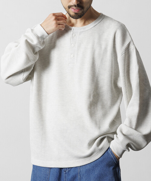 RRL　ワッフル ヘンリーネック サーマル ロンT XS ホワイト 白 美品 RRL ワッフル ヘンリーネック サーマル ロンT XS ホワイト 白 美品