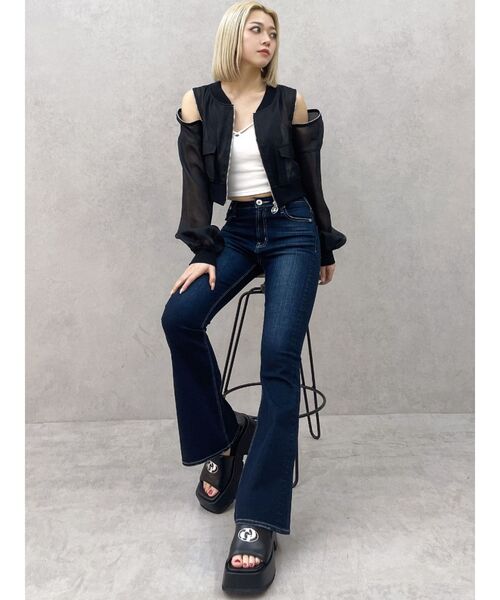 GYDA ハイウエストBASICフレアデニムパンツ　Sサイズ ハイウエストBASICフレアデニムパンツ（デニムパンツ）｜GYDA