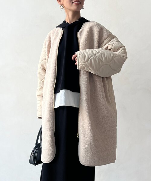 Chez toi（シェトワ）の「ボア×キルティングコート（その他アウター