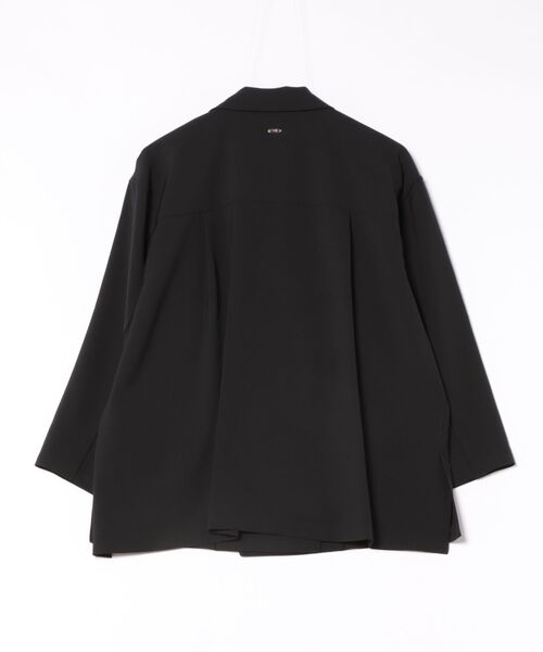 m.f.editorial(エムエフエディトリアル)の「【ストレッチ UVカット イージーケア】m.f.エディトリアル レディース ドライタッチ カルゼ シャツ ジャケット (セットアップ可能)(テーラードジャケット・レディース・ブラック/ベージュ・LARGE/MEDIUM)」の3枚目の写真