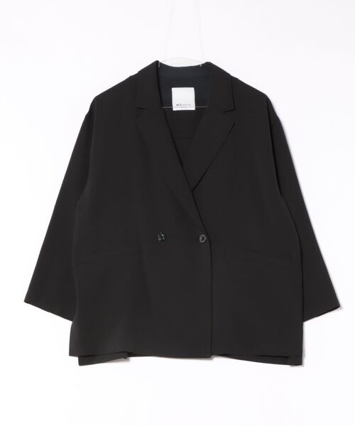 m.f.editorial(エムエフエディトリアル)の「【ストレッチ UVカット イージーケア】m.f.エディトリアル レディース ドライタッチ カルゼ シャツ ジャケット (セットアップ可能)(テーラードジャケット・レディース・ブラック/ベージュ・LARGE/MEDIUM)」の5枚目の写真