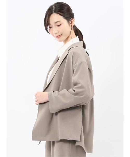 m.f.editorial(エムエフエディトリアル)の「【ストレッチ UVカット イージーケア】m.f.エディトリアル レディース ドライタッチ カルゼ シャツ ジャケット (セットアップ可能)(テーラードジャケット・レディース・ブラック/ベージュ・LARGE/MEDIUM)」の17枚目の写真