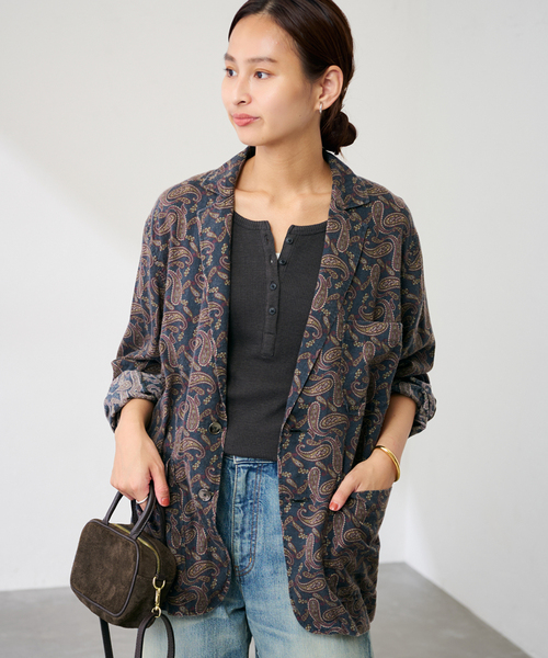 FREEMANS SPORTING CLUB(フリーマンズ スポーティング クラブ)の「FREEMANS SPORTING CLUB DOBSON SHIRT ジャケット(テーラードジャケット・レディース・ネイビー・FREE)」の1枚目の写真