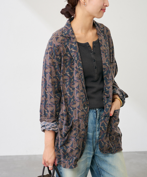 FREEMANS SPORTING CLUB(フリーマンズ スポーティング クラブ)の「FREEMANS SPORTING CLUB DOBSON SHIRT ジャケット(テーラードジャケット・レディース・ネイビー・FREE)」の6枚目の写真