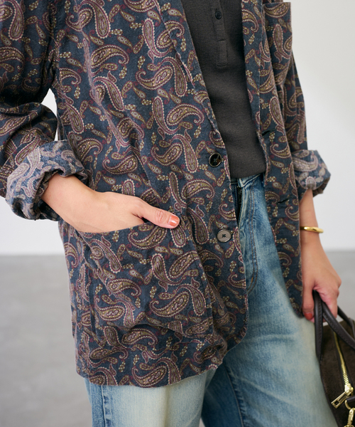 FREEMANS SPORTING CLUB(フリーマンズ スポーティング クラブ)の「FREEMANS SPORTING CLUB DOBSON SHIRT ジャケット(テーラードジャケット・レディース・ネイビー・FREE)」の10枚目の写真