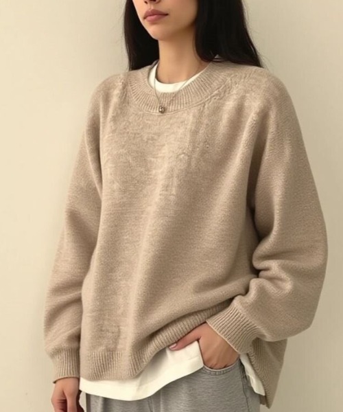 セール】サイドスリットボリュームスリーブニット（ニット/セーター