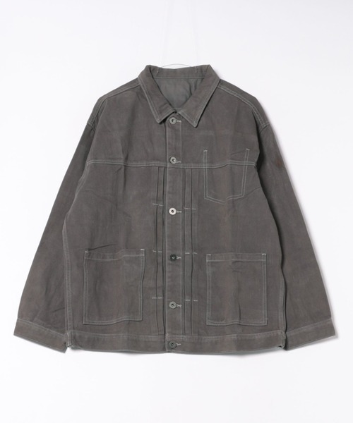 SETUP7（セットアップセブン）の「【SETUP7】デニムワークジャケット カバーオール / オーバーサイズ/フレンチワークテイスト KNF144（カバーオール・メンズ・グレー/ブラック/ベージュ・M/L/XL）」の9枚目の写真