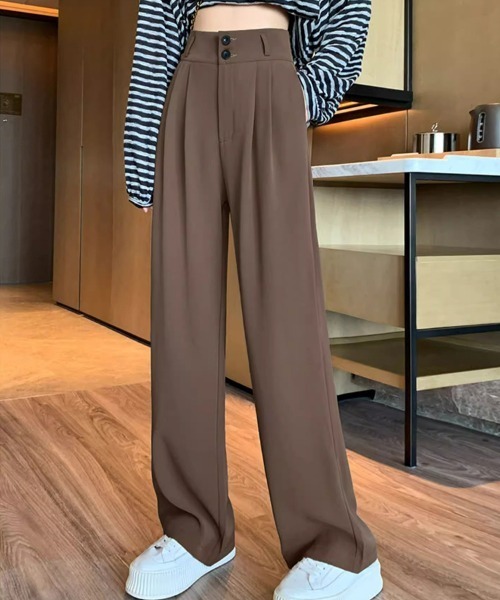 SallyLunn(サリーラン)の「ダブルボタンスラックスパンツ(スラックス・レディース・ブラック/ブラウン/ダークグレー・MEDIUM/LARGE)」の6枚目の写真