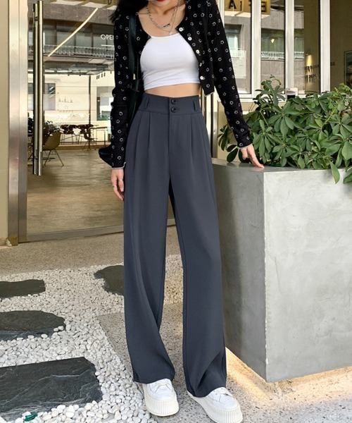 SallyLunn(サリーラン)の「ダブルボタンスラックスパンツ(スラックス・レディース・ブラック/ブラウン/ダークグレー・MEDIUM/LARGE)」の8枚目の写真