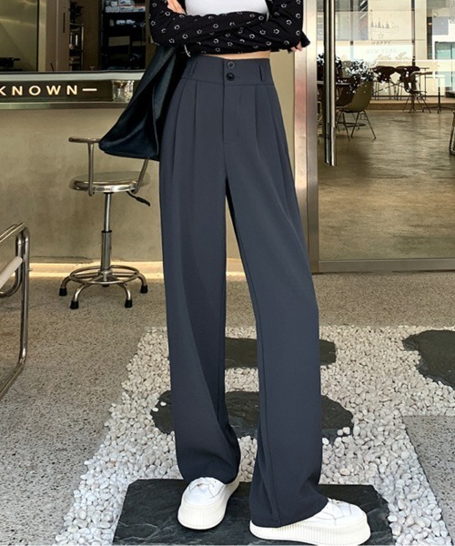 SallyLunn(サリーラン)の「ダブルボタンスラックスパンツ(スラックス・レディース・ブラック/ブラウン/ダークグレー・MEDIUM/LARGE)」の9枚目の写真