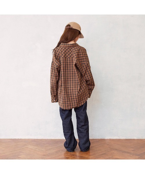 Fluffy BROTHERS（フラッフィーブラザーズ）の「チェック長袖シャツ（シャツ/ブラウス・キッズ・ブラウン・140/90/100/110/120/80/130/M/L）」の10枚目の写真
