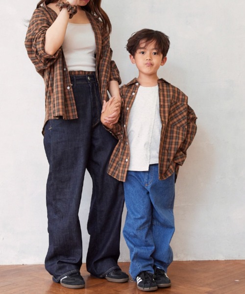 Fluffy BROTHERS（フラッフィーブラザーズ）の「チェック長袖シャツ（シャツ/ブラウス・キッズ・ブラウン・140/90/100/110/120/80/130/M/L）」の7枚目の写真