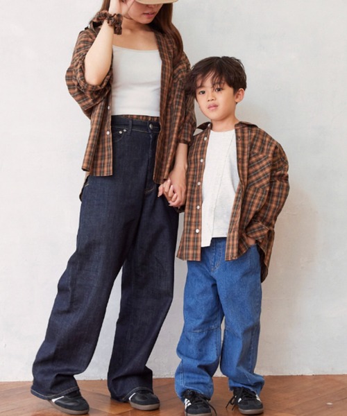 Fluffy BROTHERS（フラッフィーブラザーズ）の「チェック長袖シャツ（シャツ/ブラウス・キッズ・ブラウン・140/90/100/110/120/80/130/M/L）」の8枚目の写真