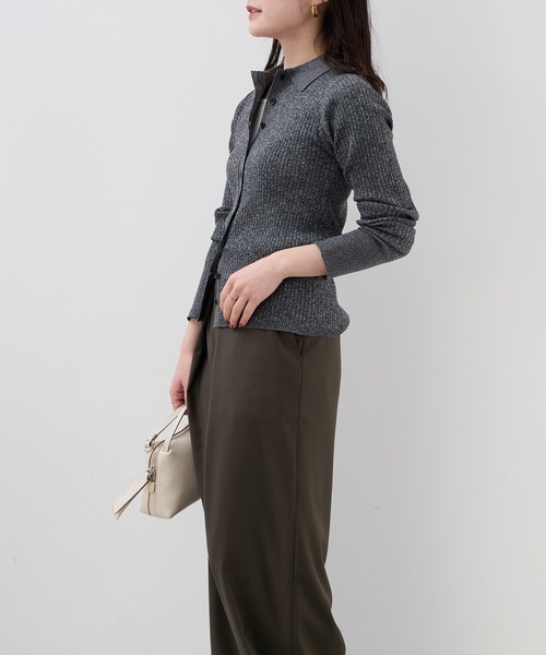 MICA&DEAL（マイカ＆ディール）の「ポロニットカーディガン（ニット/セーター・レディース・ブラック/ベージュ/マスタード・FREE）」の5枚目の写真