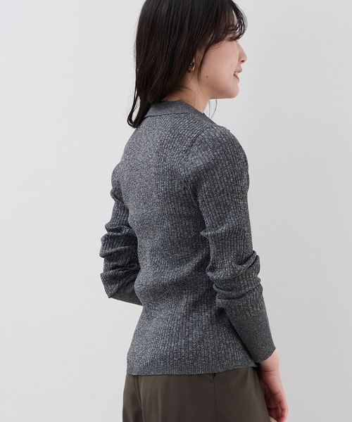 MICA&DEAL（マイカ＆ディール）の「ポロニットカーディガン（ニット/セーター・レディース・ブラック/ベージュ/マスタード・FREE）」の6枚目の写真