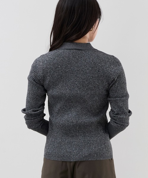 MICA&DEAL（マイカ＆ディール）の「ポロニットカーディガン（ニット/セーター・レディース・ブラック/ベージュ/マスタード・FREE）」の7枚目の写真